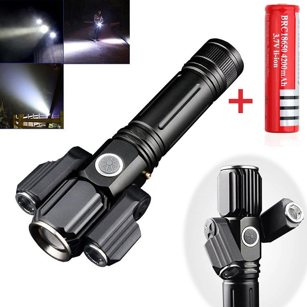 Đèn Pin LED Cầm Tay Siêu Sáng Mini Có Sạc USB Chống Nước