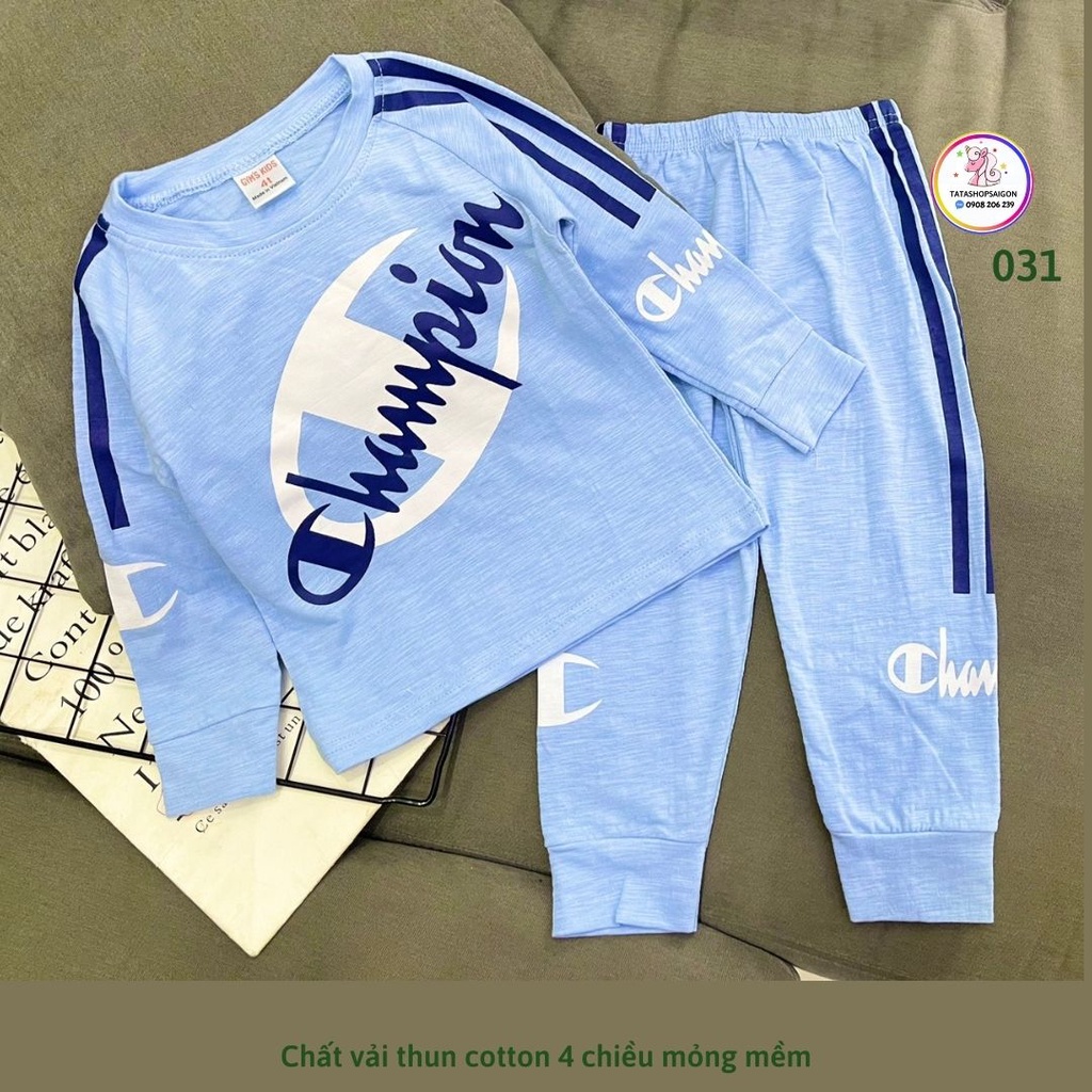 [21 40kg] Bộ quần áo thu đông cho bé trai dài tay size đại chất cotton kiểu thể thao đẹp T142