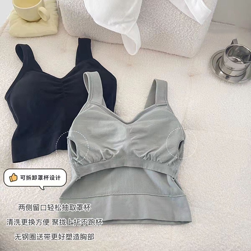 Áo Ống Mỏng Không Dây Ôm Dáng Không Gọng Hở Lưng Xinh Xắn Cho Nữ