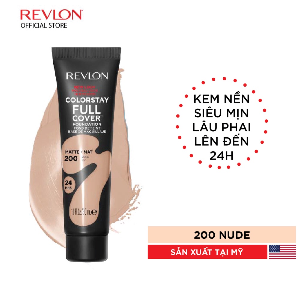 [Combo] Kem Nền Che Phủ Toàn Diện Lâu Phai Revlon Full Cover Foundationl và Kem lót trang điểm chuyên nghiệp Prime Plus