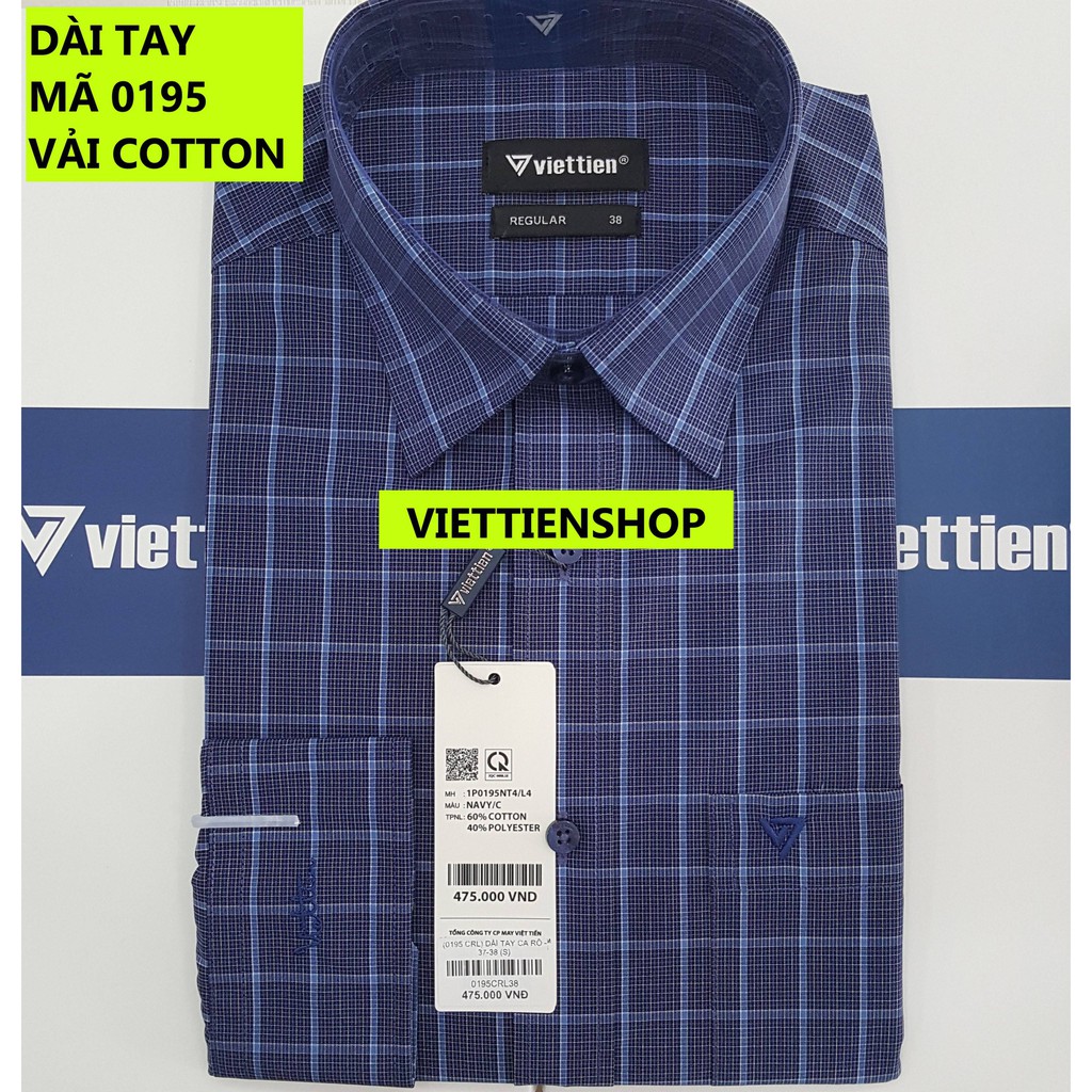 (0195 CRL) ÁO SƠ MI VIỆT TIẾN DÀI TAY CA RÔ