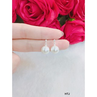 Bông tai bạc gắn trai MS35