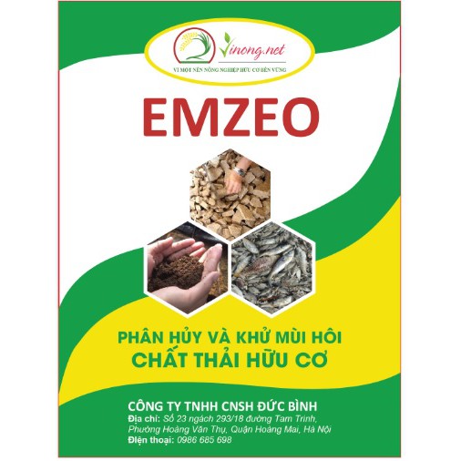 Chế phẩm ủ và khử mùi hôi Emzeo, chuyên ủ và khử mùi hôi phân cá, đậu tương, rác thải nhà bếp, trứng chuối,...