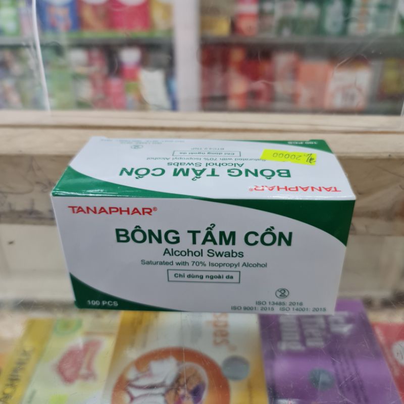 Bông tẩm cồn sát trùng Tanaphar ⚡ Tặng quà ⚡ Bông cồn khô khử khuẩn, sát khuẩn tay nhanh