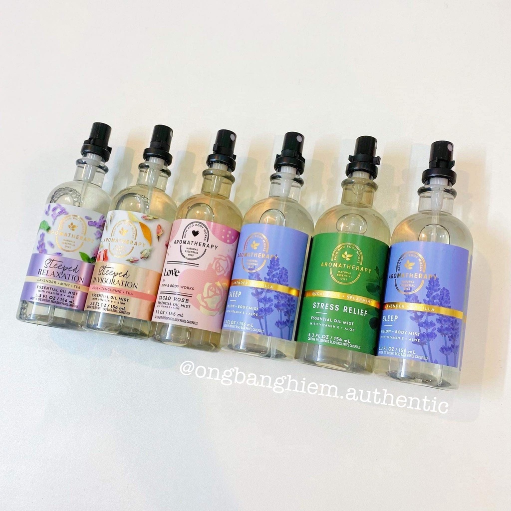 XỊT GỐI VÀ THƠM TOÀN THÂN BATH & BODY WORKS Aromatherapy Essential Oil Mist 156ml
