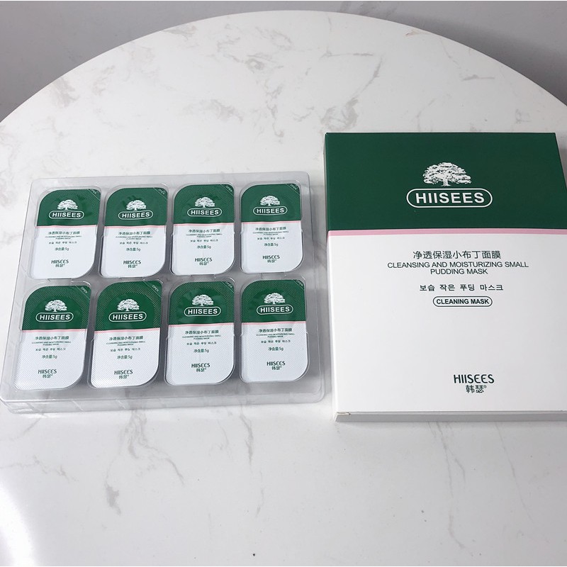 Hộp Mặt Nạ Đất Sét Hiisees Làm Sáng Và Sạch Sâu Cho Da 5g*8 | Thế Giới Skin Care