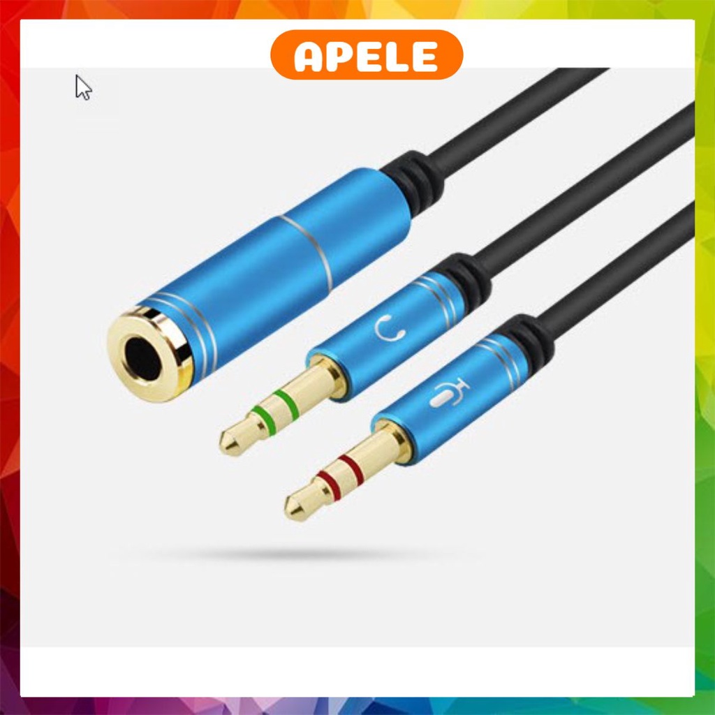 Dây 2 đầu Jack loa 3.5 chia audio và mic / gộp audio và mic 3.5 ra tai nghe APELE