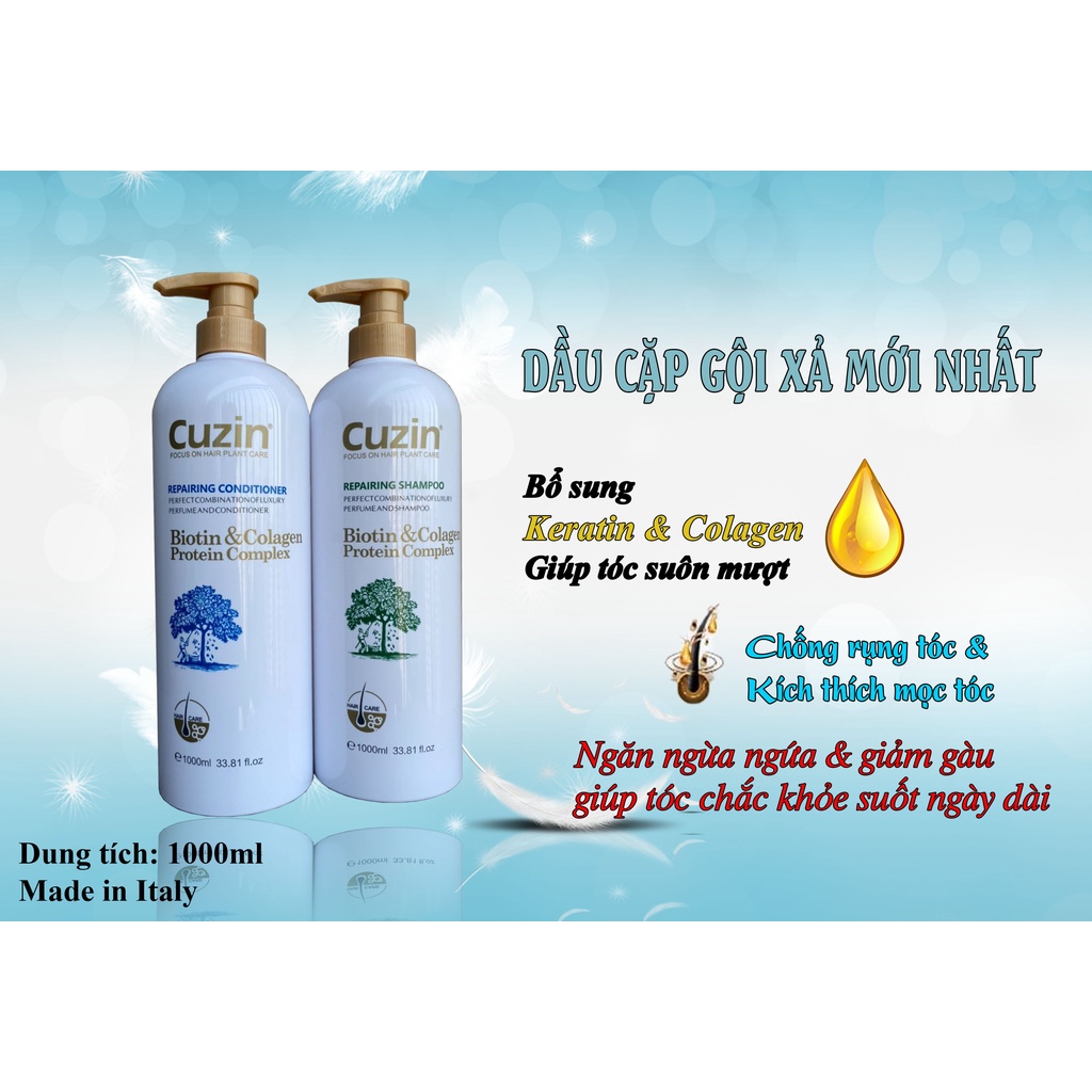 Cặp Gội Xả BIOTIN CUZIN Giảm Rụng Tóc  Siêu Mượt Lưu Hương Thơm Mùi Nước Hoa