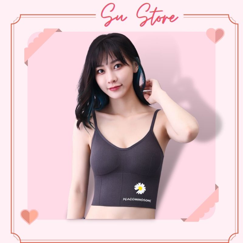 Áo Tập Gym Nữ Khoét Lưng Cotton Nâng Ngực, Áo Bra Thể Thao Tập Yoga 2 Dây - F006