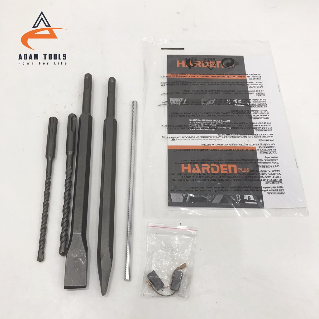 Máy khoan betong 3 chức năng Harden 750382  bảo hành 12 tháng  2 mũi khoan và 2 mũi đục
