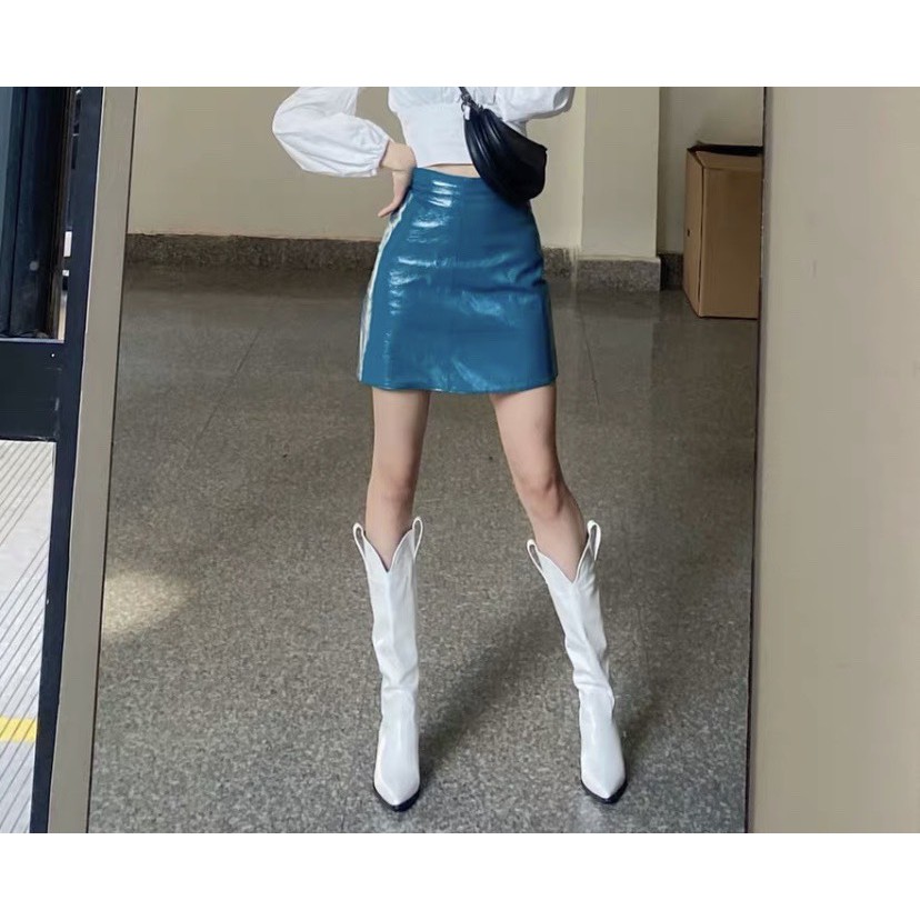 Giày Boots thời Trang cá Tính , boot da ngang đầu gối cowboy A17