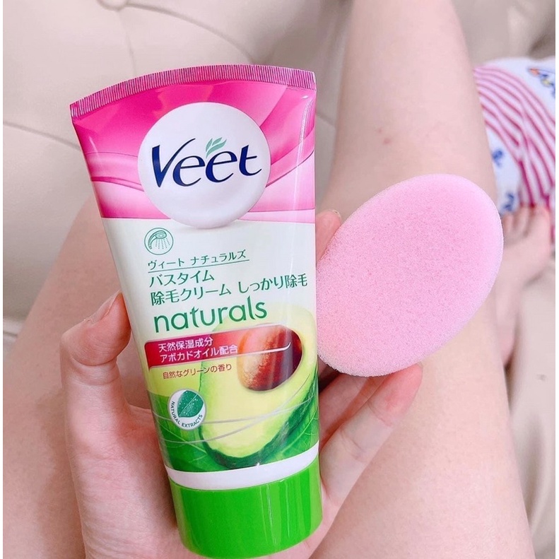 Kem tẩy lông Veet Nhật Bản tuýp 150g kèm bông sponge