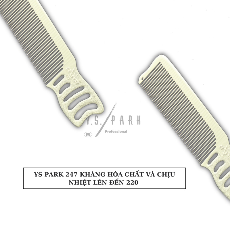 Lược cắt tóc kê tông răng xương cá Nhật Bản YS PARK Barber cứng chịu nhiệt và hóa chất YS-247 hàng chính hãng