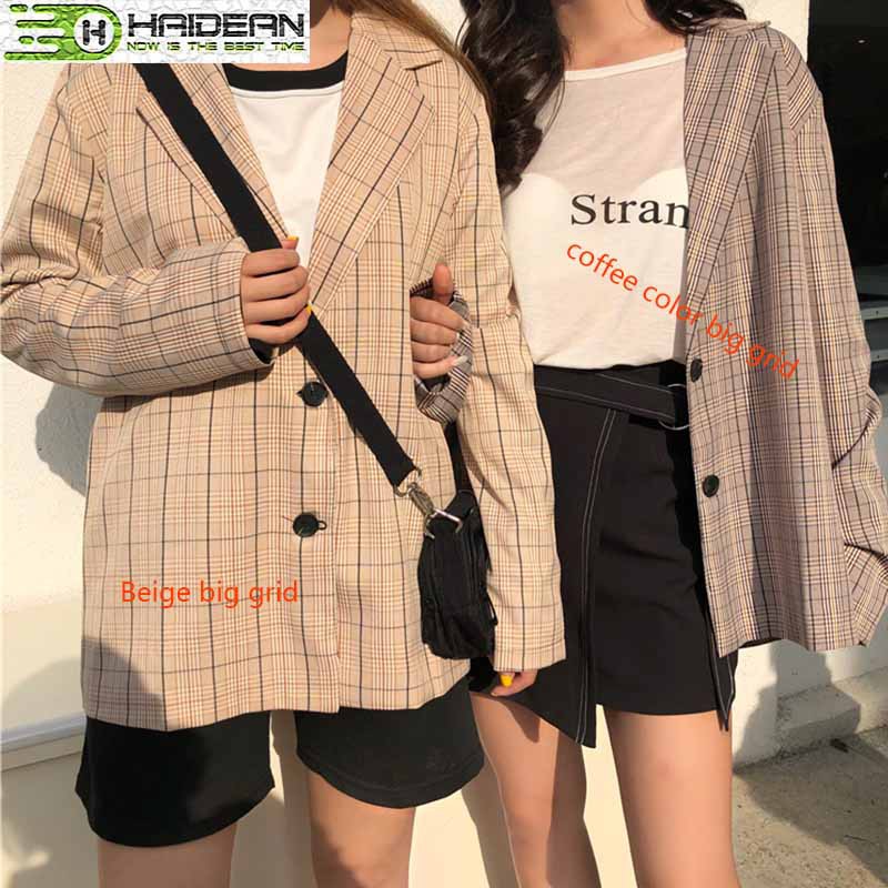 Áo Khoác Blazer Tay Dài Họa Tiết Kẻ Sọc