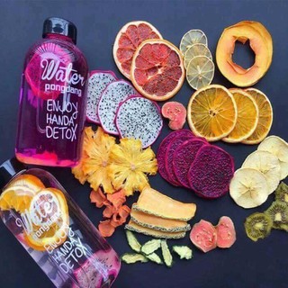 30 Gói Trà Detox Hoa Quả Sấy Giảm Cân, DETOX+ Tặng bình Pongdang 1000ml chai thủy tinh cao cấp