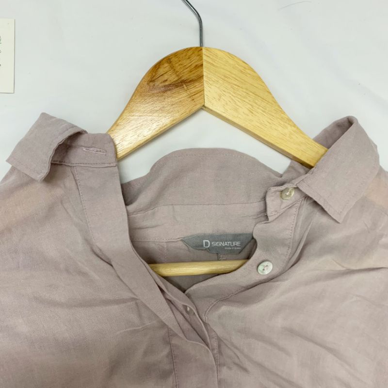 Áo sơ mi tay cánh dơi vạt đuôi tôm form rộng chất đũi mịn siêu mát