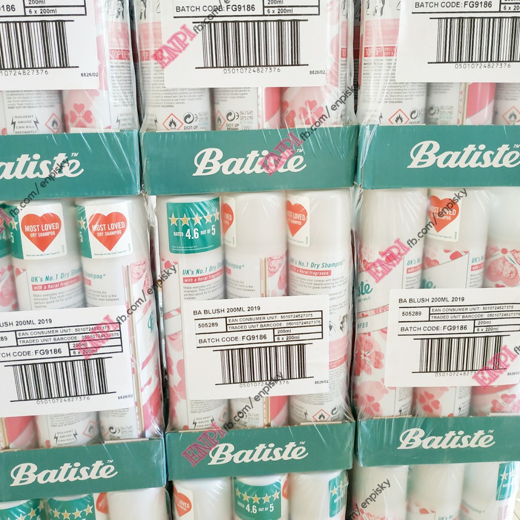 [Mã 66FMCGSALE hoàn 8% xu đơn 500K] Dầu gội khô Batiste Dry Shampoo