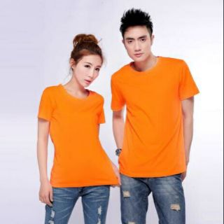 Áo thun trơn màu cam ngắn tay unisex nam nữ đều mặc được có nhiều size