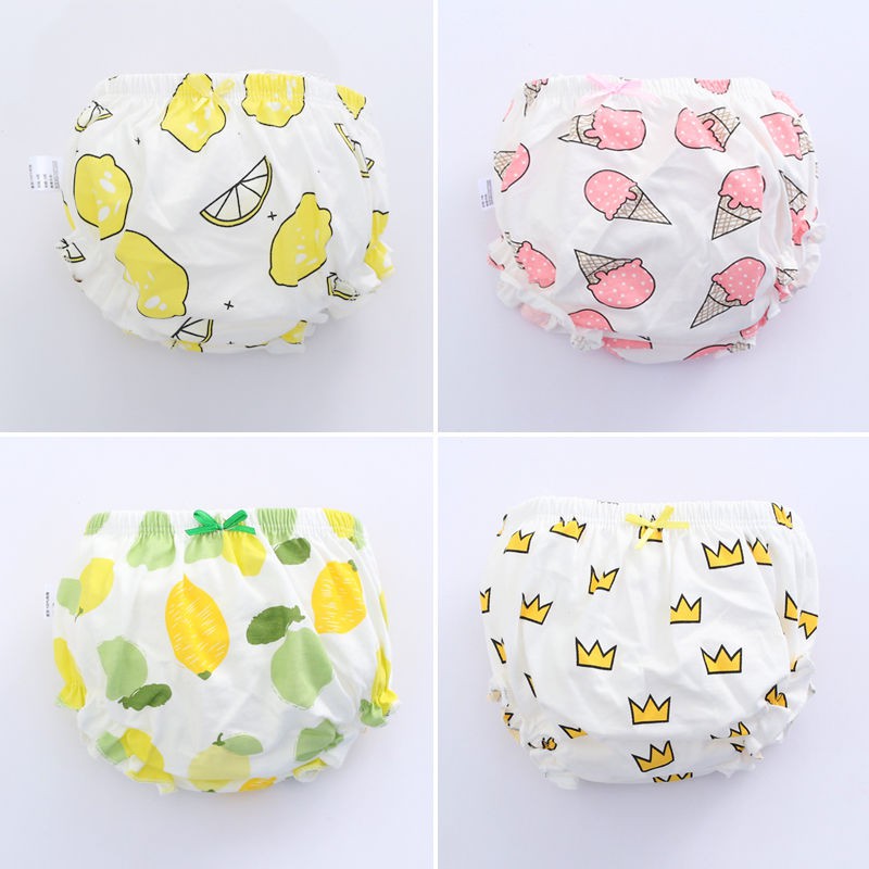 Bộ 4 quần lót cotton xinh xắn đáng yêu cho bé gái/ bé trai từ 1-3 tuổi