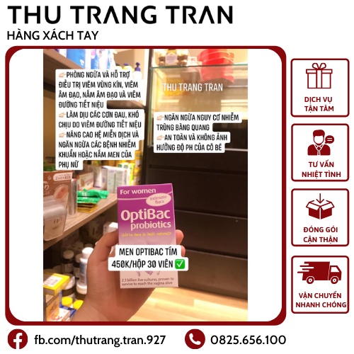 Men vi sinh Optibac tím 30-90v (Optibac For Women)