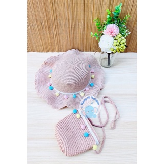 Set túi và nón cói xinh xắn cho bé