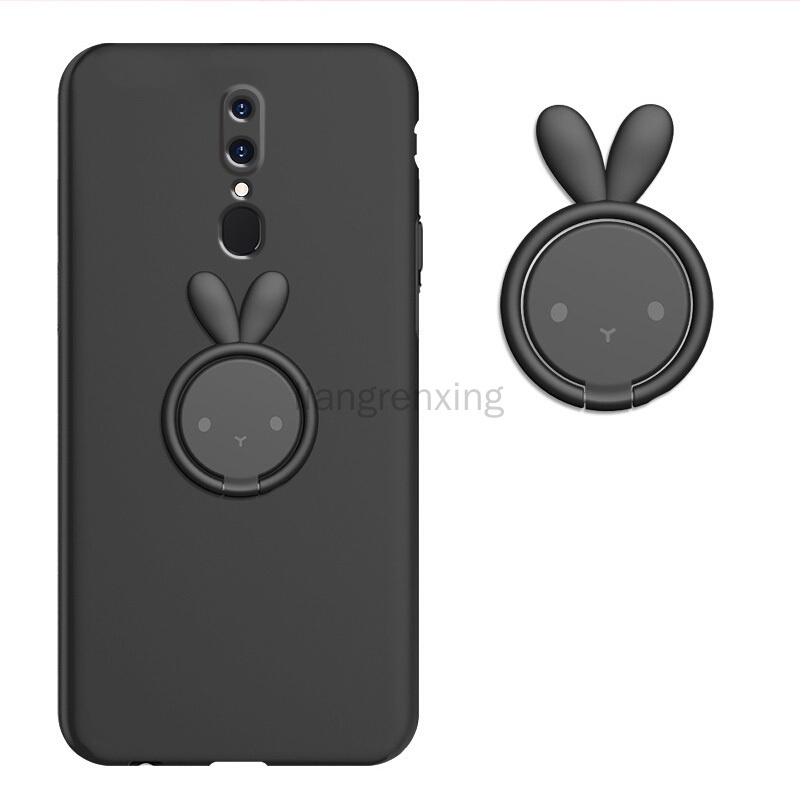 Ốp lưng silicone hình con thỏ có nhẫn đỡ cho OPPO F11 F11 PRO