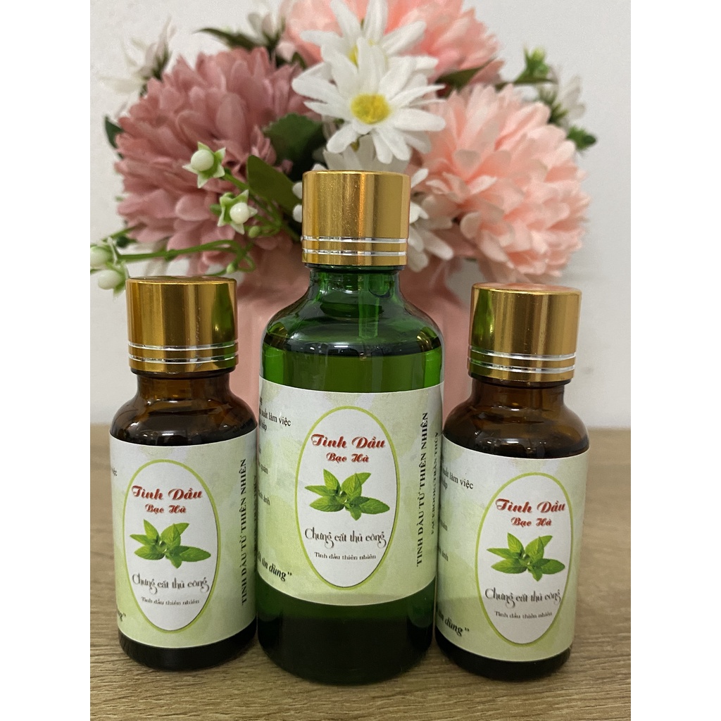 Tinh dầu sả, quế, bạc hà, tràm chưng cất thủ công dung tích 50ml (cam kết 100% tự nhiên)