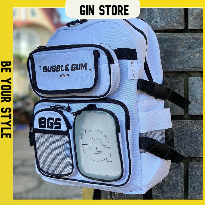 Balo đi học thời trang  BUBLE GUM STUDIO chất cavans chống thấm nước nam nữ - Gin Store