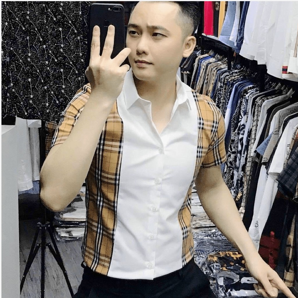 ÁO SƠ MI NAM NGẮN TAY CARO KẺ SỌC SIÊU ĐẸP , HOTTREND NHẤT HIỆN NAY HK