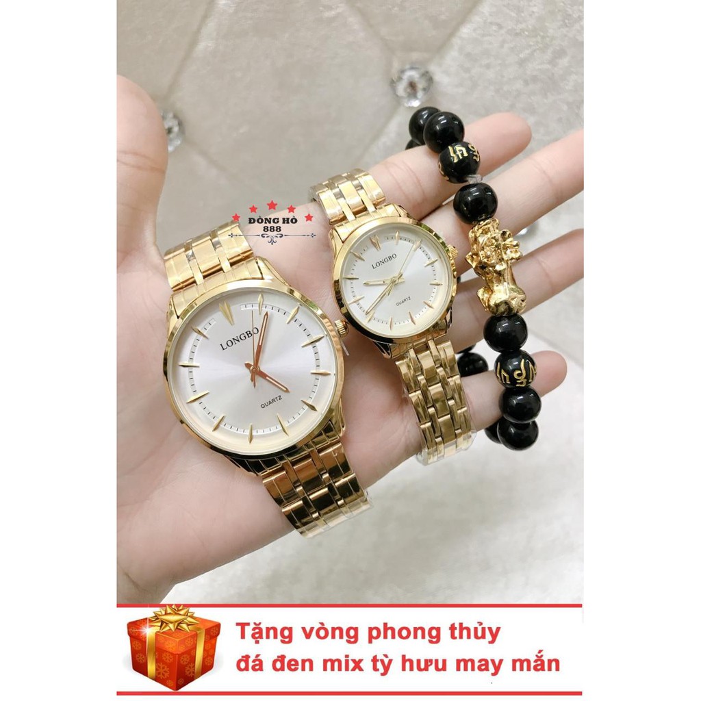 Đồng Hồ đôi Nam Nữ LONGBO 3342 thời thượng + Tặng 1 vòng tỳ hưu 99K