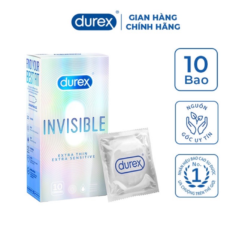 Bao Cao Su Durex Invisible Hộp 10 Cái (Vô Hình)