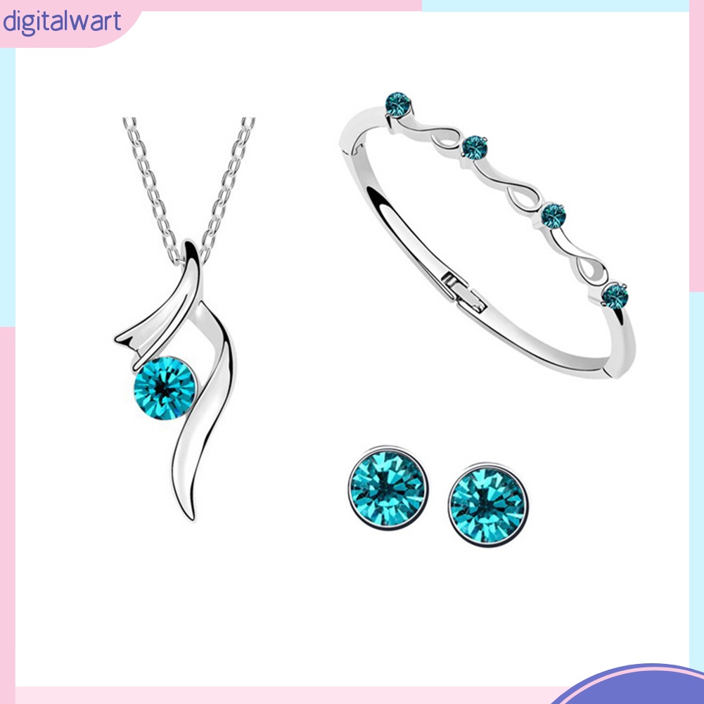 Bộ trang sức mạ bạc đính đá sang trọng dành cho nữ