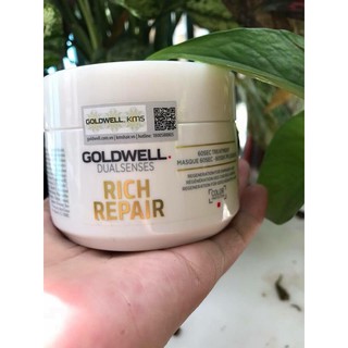 MẶT NẠ Ủ TÓC 60S GOLDWELL  SIÊU PHỤC HỒI TÓC HƯ TỔN NEW (200ml)
