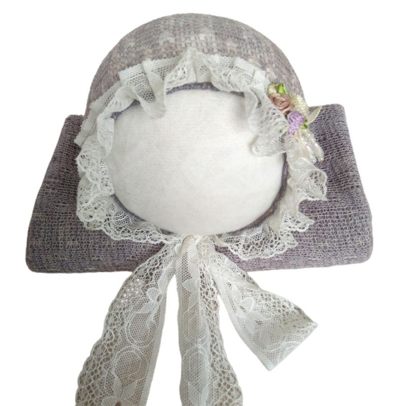 Chăn Dệt Kim Co Giãn + Mũ Trùm Dùng Làm Đạo Cụ Chụp Ảnh Cho Bé Sơ Sinh