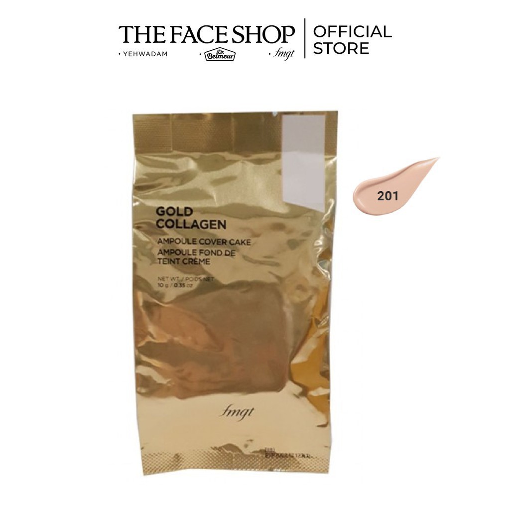 Kem Nền Trang Điểm (Lõi) TheFaceShop GOLD COLLAGEN AMPOULE COVER CAKE SPF50 PA+++ (REFILL) 11g