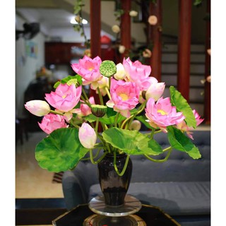 Hoa sen vải lụa bông lớn 22-25cm