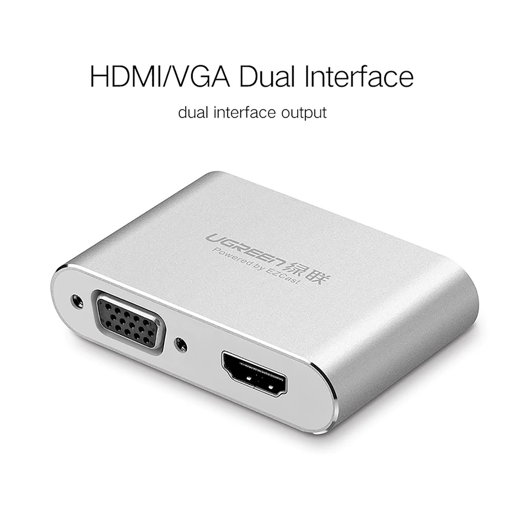 Bộ Chuyển Đổi USB 2.0 Sang HDMI Và VGA Hỗ Trợ FullHD 1080p@60Hz Ugreen US228 Chính Hãng