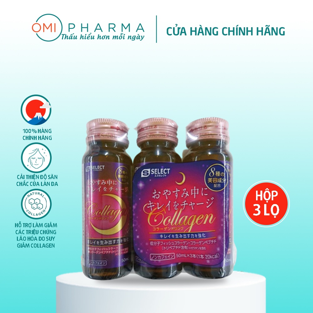 Nước Uống Đẹp Da S Select Collagen Drink Collagen Peptide, Chống Lão Hóa Da, Khỏe Tóc &amp; Móng 50ml/ lọ