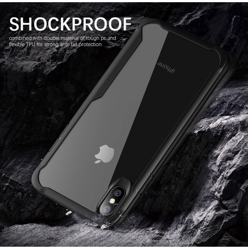 iPhone Xs Max XR X Shockproof Luxury Clear Hybrid Slim TPU+PC Bumper Case Cover