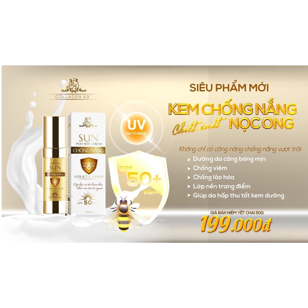 [Chính hãng] Kem chống nắng Collagen X3 Mỹ phẩm Đông Anh