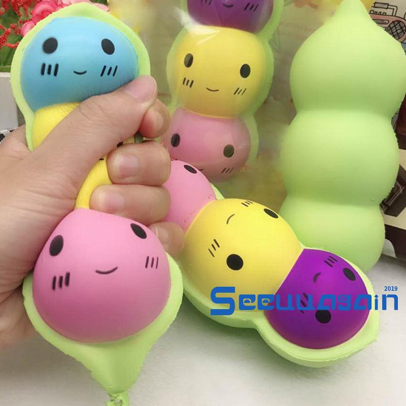 Đồ chơi squishy 15cm hình 3 hạt đậu xinh xắn cho bé