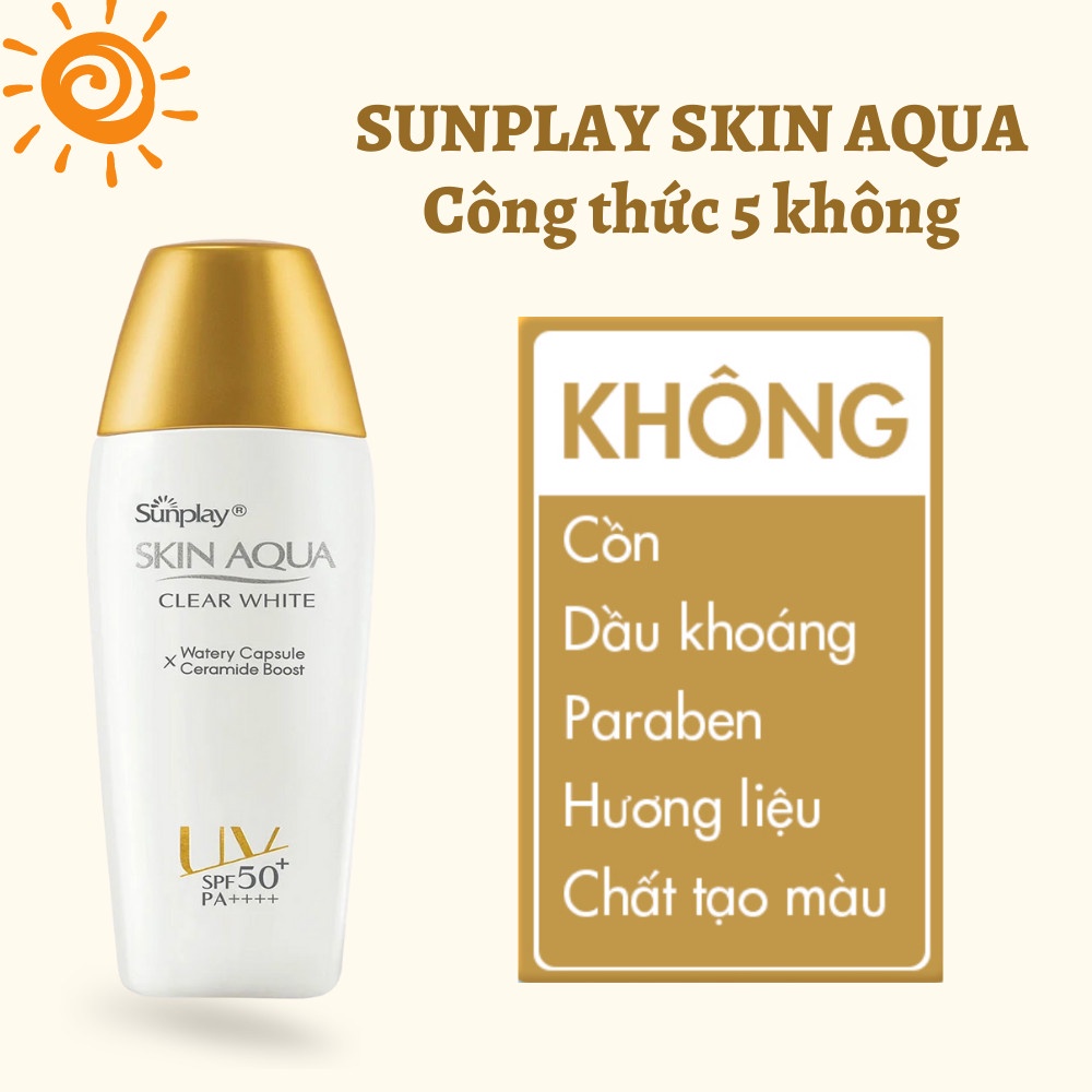 Sữa Chống Nắng Sunplay Skin Aqua Dưỡng Da Sáng Mịn Clear White SPF50+ PA++++ (55g)