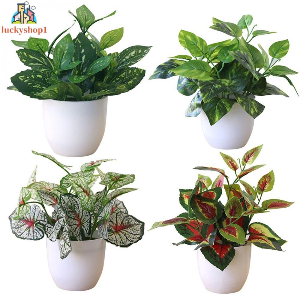 1PCS Fresh Fresh Artificial Foliage Desktop Plant Potted Mall＋Pot Decoration