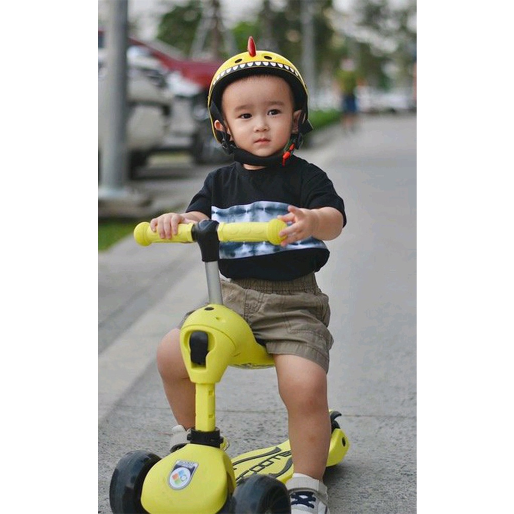 Mũ bảo hiểm khủng long cho bé, 5 màu, cho bé từ 1 tuổi - Mũ bảo hiểm scooter and ride cho bé