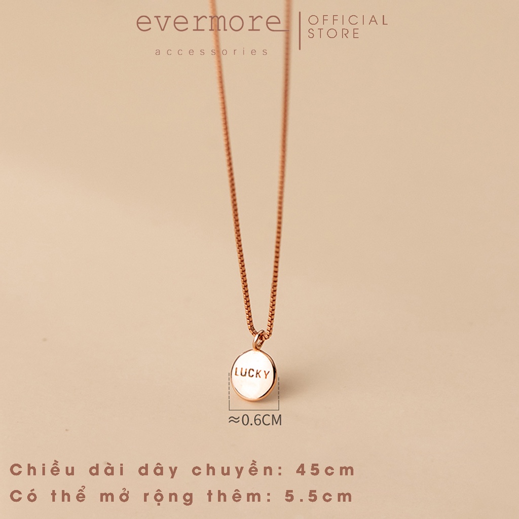 Dây chuyền bạc EVERMORE, vòng cổ bạc Lucky thanh lịch, minimalism - D025