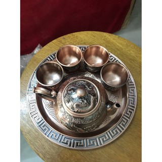 Bộ ấm chén rồng phượng đỏ