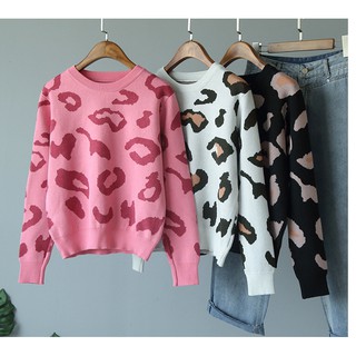 Áo len đẹp🍒FREESHIP🍒Áo len họa tiết da báo xinh xắn