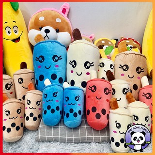 Gấu bông gối ôm bình trà sữa nhồi bông chất liệu vải nhung Hàn Quốc size 45-20cm