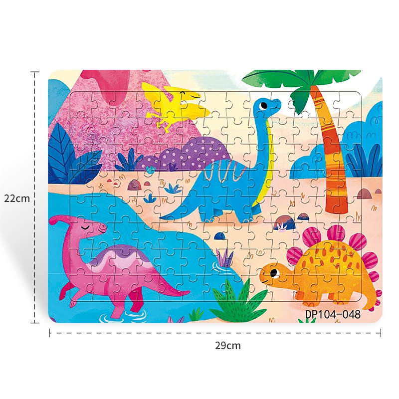 Bộ Đồ Chơi Xếp Hình Gồm 104 Mảnh Ghép Đáy Hình Động Vật 3 + Giáo Dục Sớm Cho Bé