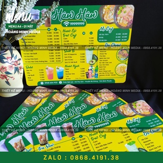 Menu Chống Thấm Nước - A4